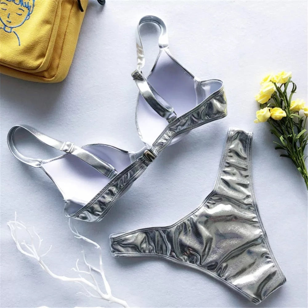 silver bikini set