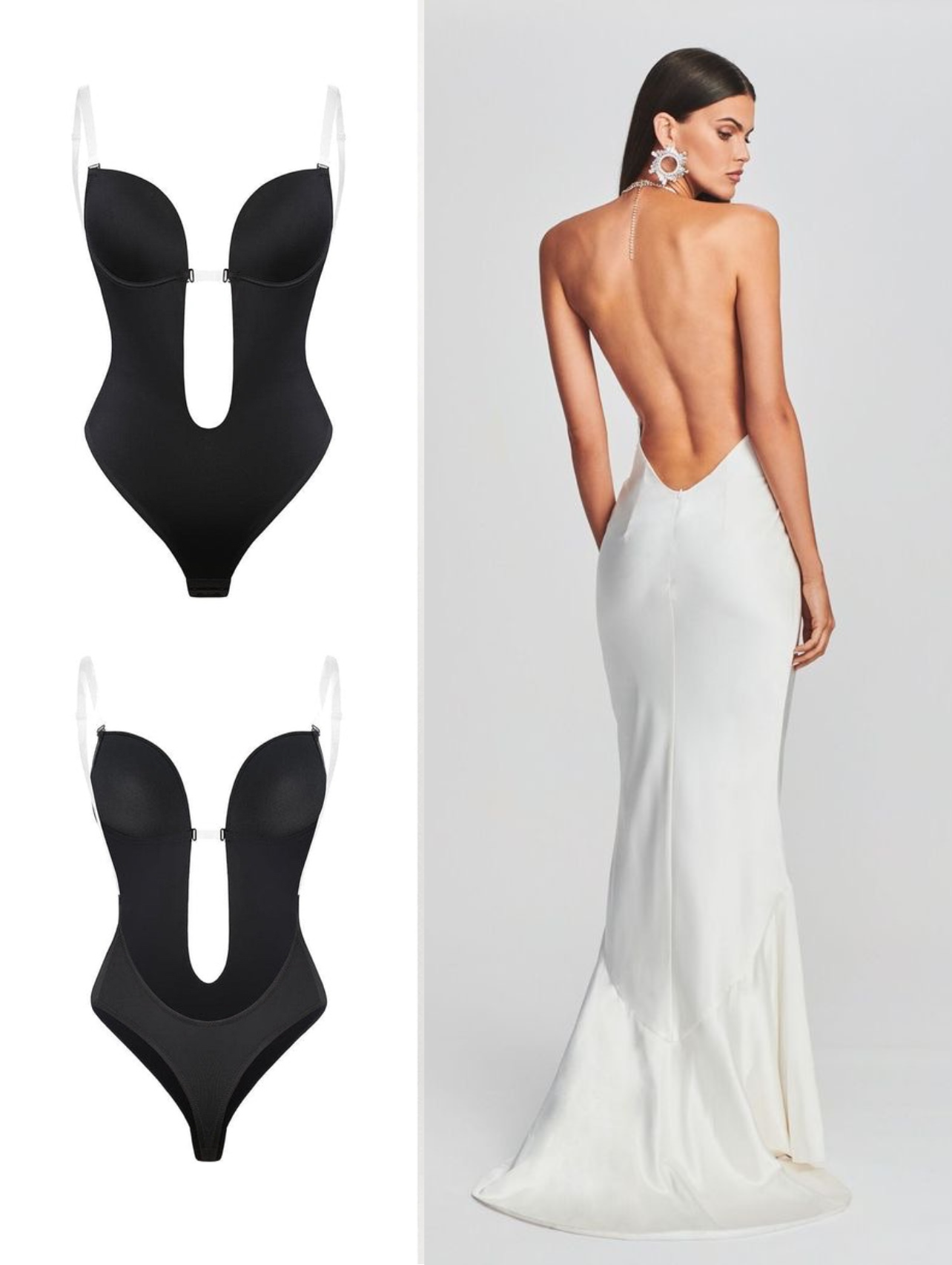 Invisible Backless & Strapless Deep Plunge Bodysuit & Bra –