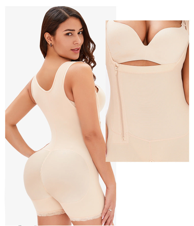 Tummy Control Butt Lifting Open Bust Bodysuit - Side Zipper