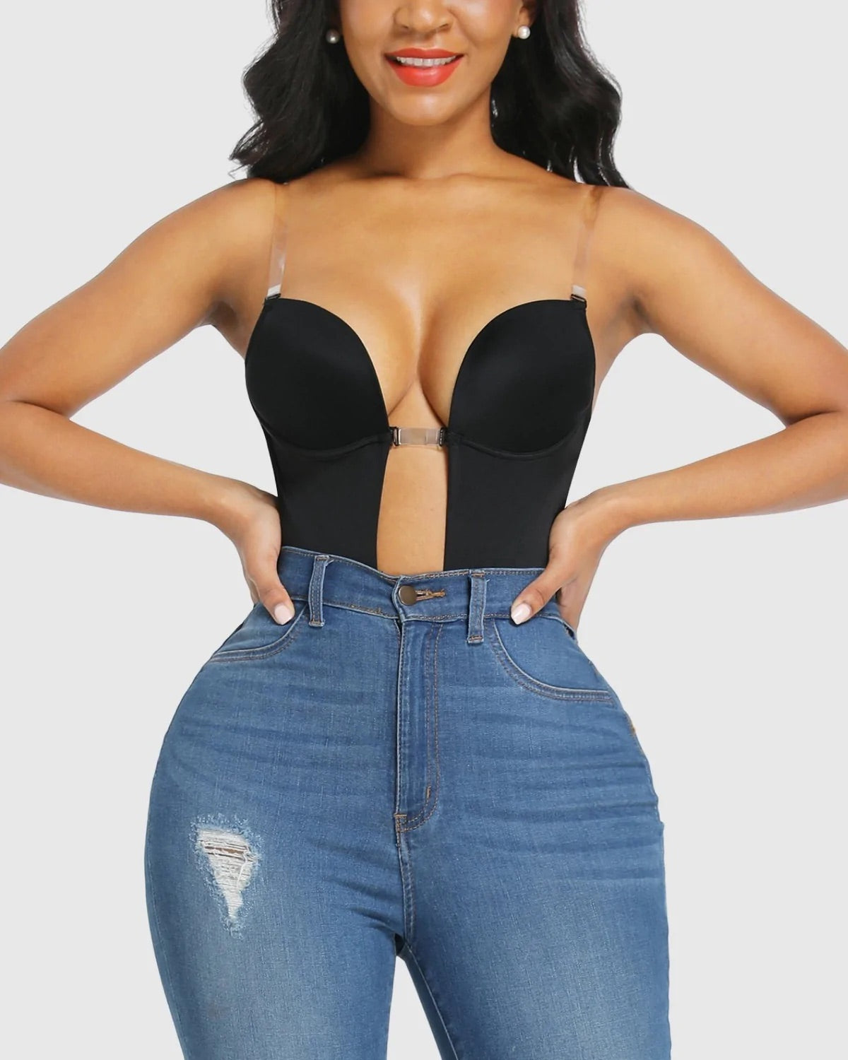 Invisible Backless & Strapless Deep Plunge Bodysuit & Bra