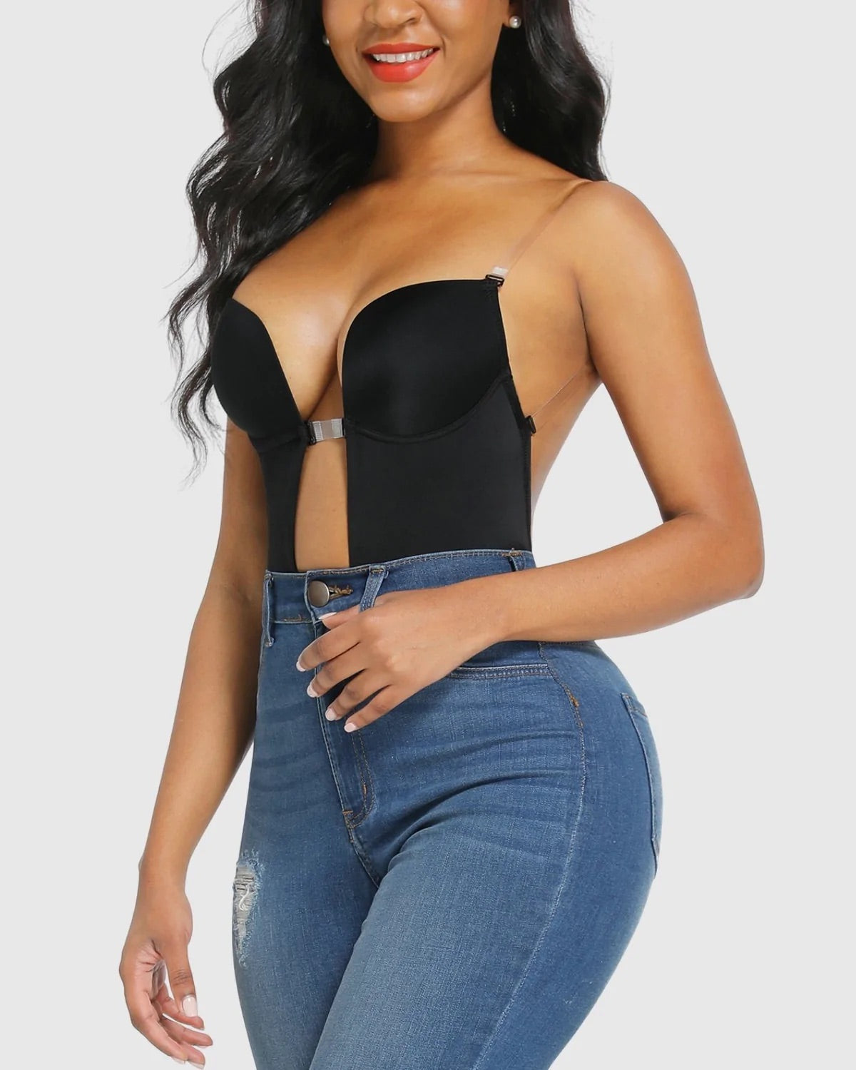 Invisible Backless & Strapless Deep Plunge Bodysuit & Bra