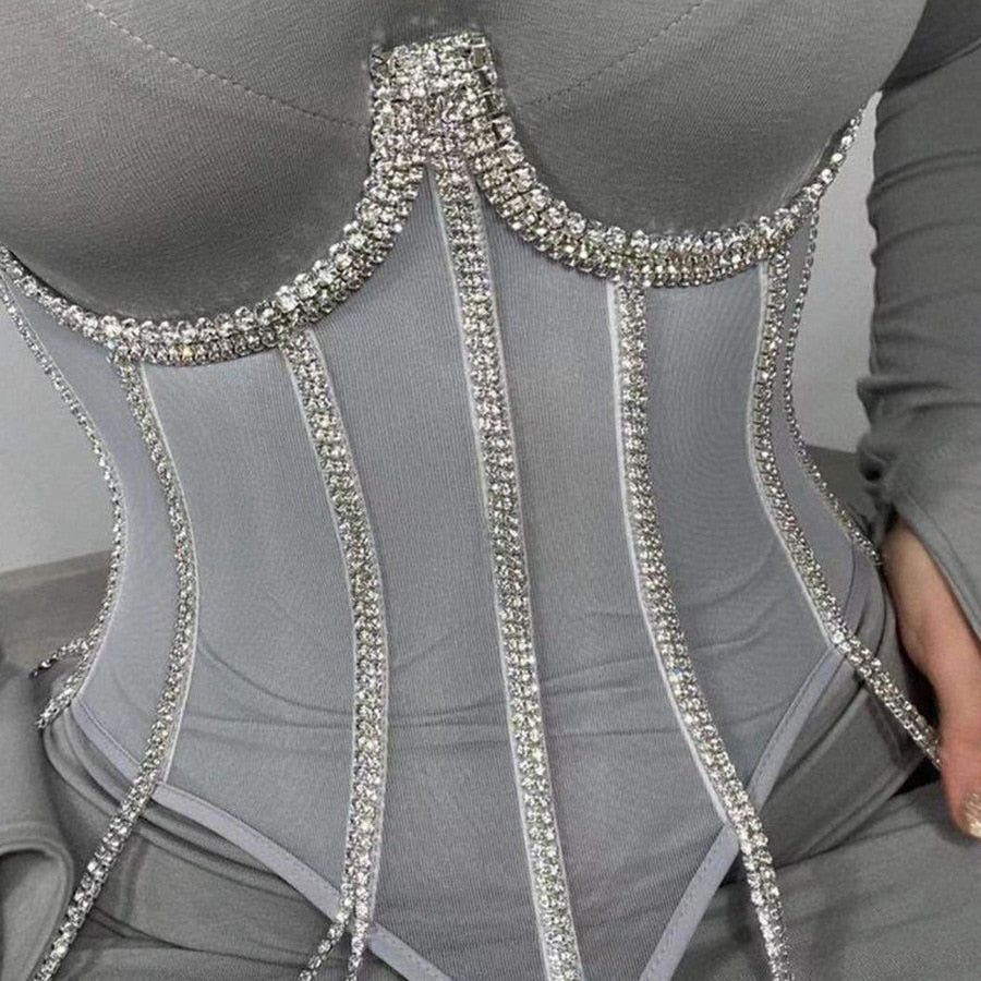 Underbust Sparkly Bling Rhinestone Corset