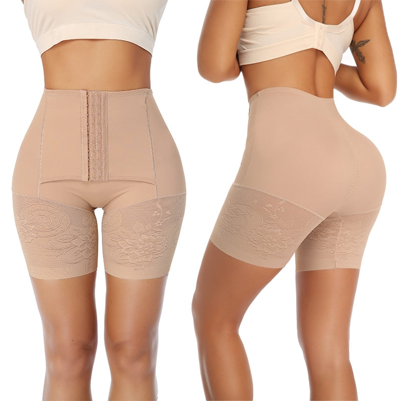Shaping High-Waisted Double Tummy Control Shorts –
