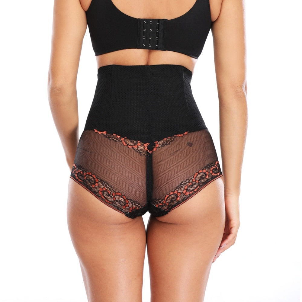 High-Waisted Lace Tummy Control Brief